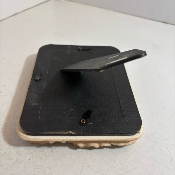 🛍️3/$30 Vintage 1980’s floral pink calla lily crackle ceramic picture frame - Picture 8 of 12